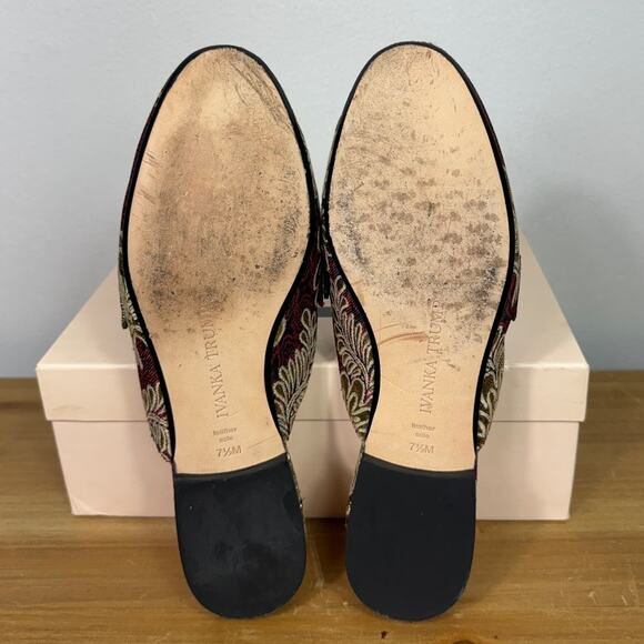 Ivanka Trump Warda Brocade Mules in Red Fabric Multi Women's Size 7.5 - Picture 8 of 11